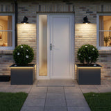 Vidaxl plantenbak met led 2 st antraciet 40 x 60 x 40 cm staal