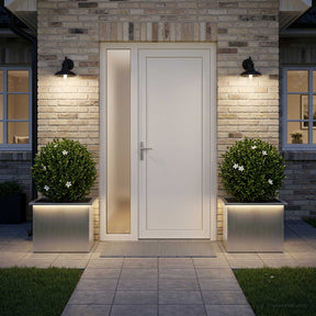 Vidaxl plantenbak met led 2 st zilver 40 x 60 x 40 cm