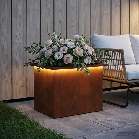 Vidaxl plantenbak met led roestkleurig 40 x 60 x 40 cm weervast staal