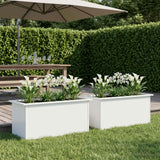 Vidaxl plantenbak met led 2 st wit 40 x 80 x 40 cm staal