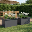 Vidaxl plantenbak met led 2 st antraciet 40 x 80 x 40 cm staal