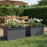 Vidaxl plantenbak met led 2 st antraciet 40 x 80 x 40 cm staal