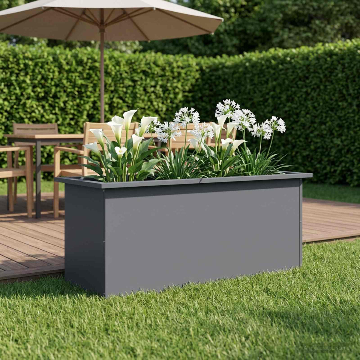 Vidaxl plantenbak met led antraciet 40 x 100 x 40 cm staal