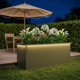 Vidaxl plantenbak met led olijfgroen 40 x 100 x 40 cm staal