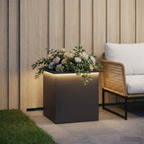 Vidaxl plantenbak met led zwart 50 x 50 x 48 cm staal