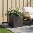 Vidaxl plantenbak met led zwart 50 x 50 x 48 cm staal