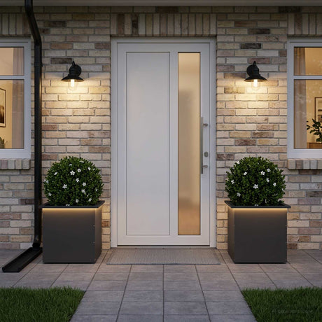 Vidaxl plantenbak met led 2 st zwart 50 x 50 x 48 cm staal