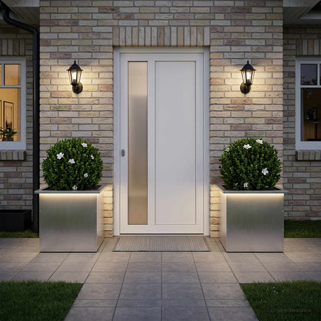 Vidaxl plantenbak met led 2 st zilver 50 x 50 x 48 cm
