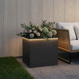 Vidaxl plantenbak met led zwart 50 x 60 x 48 cm staal