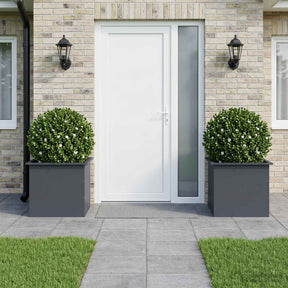 Vidaxl plantenbak met led 2 st antraciet 50 x 60 x 48 cm staal