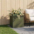 Vidaxl plantenbak met led olijfgroen 50 x 60 x 48 cm staal