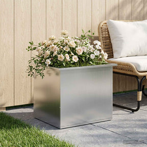Vidaxl plantenbak met led zilver 50 x 60 x 48 cm gegalvaniseerd staal