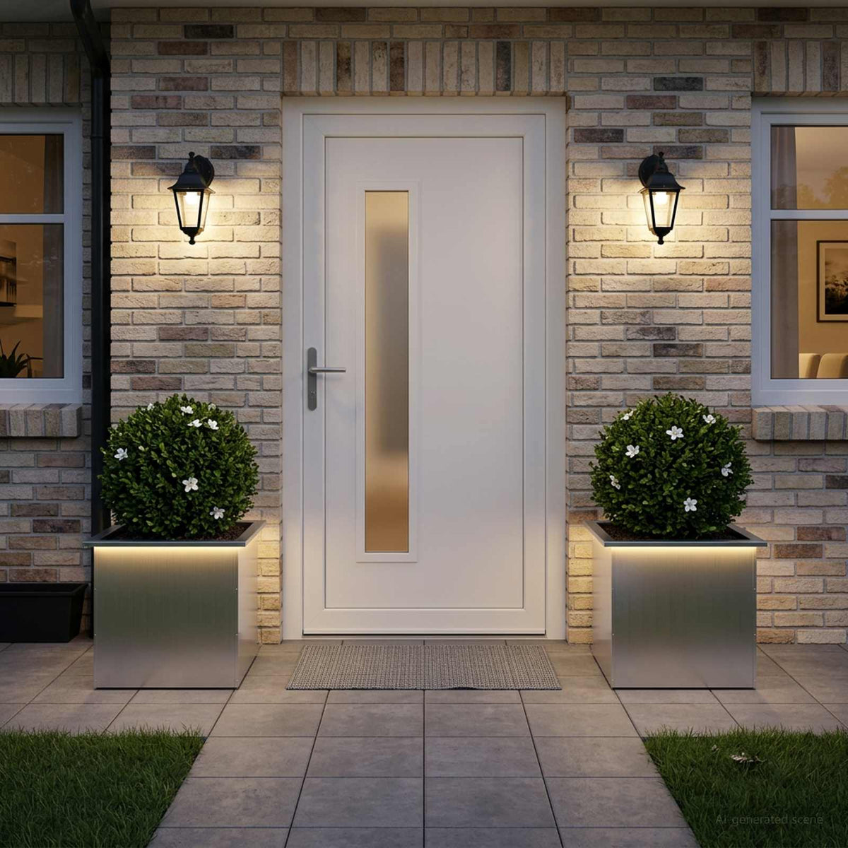 Vidaxl plantenbak met led 2 st zilver 50 x 60 x 48 cm