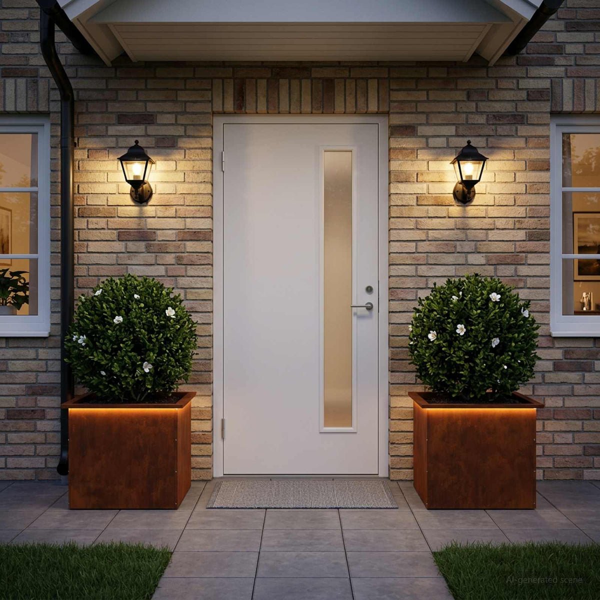 Vidaxl plantenbak met led 2 st roestkleurig 50 x 60 x 48 cm