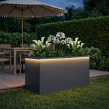 Vidaxl plantenbak met led antraciet 50 x 100 x 48 cm staal