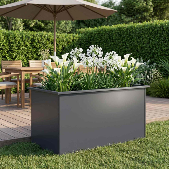 Vidaxl plantenbak met led antraciet 50 x 100 x 48 cm staal