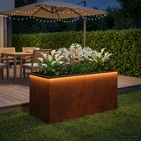 Vidaxl plantenbak met led roestkleurig 50 x 100 x 48 cm weervast staal