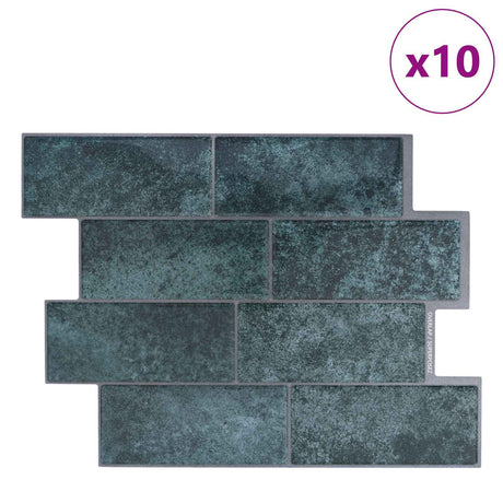 Vidaxl subway tegel 10 st blauw groen 29 x 21 cm polyurethaan en pet
