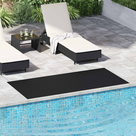 Vidaxl vloermat met brede rib zwart 1 x 2 m rubber