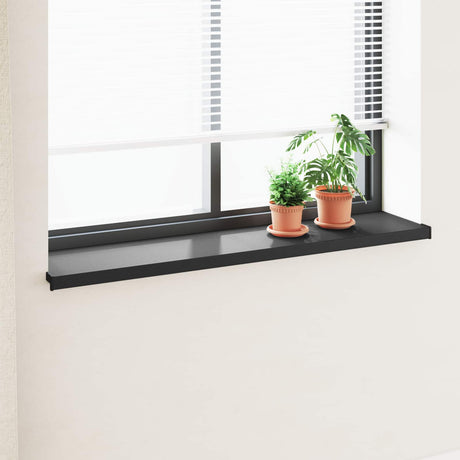 Vidaxl raamsokkel zwart met houten nerf 160 x 35 x 4,5 cm pvc