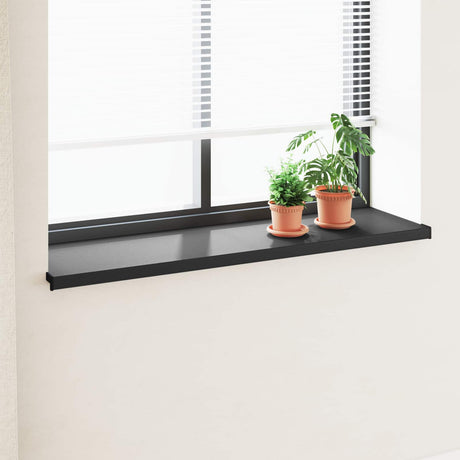Vidaxl raamsokkel zwart met houten nerf 120 x 40 x 4,5 cm pvc