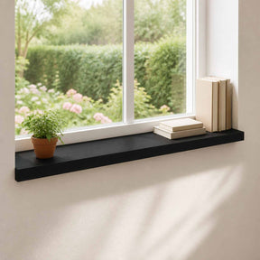 Vidaxl raamkozijnen 2 st zwart 100 x 25 x 2 cm massief beukenhout