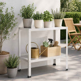 Vidaxl planttafel 100 x 40 x 80 cm gepoedercoat staal wit