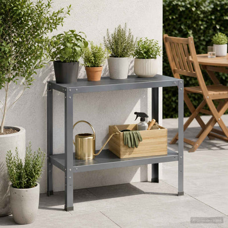Vidaxl planttafel 100 x 40 x 80 cm gepoedercoat staal antraciet