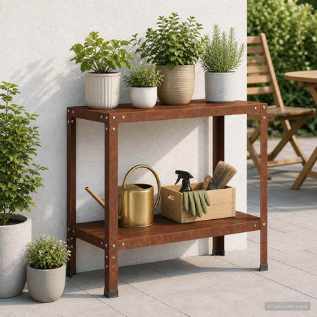 Vidaxl planttafel 100 x 40 x 80 cm weervast staal roestkleurig