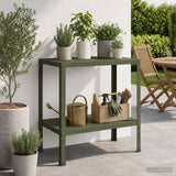 Vidaxl planttafel 80 x 50 x 80 cm gepoedercoat staal olijfgroen