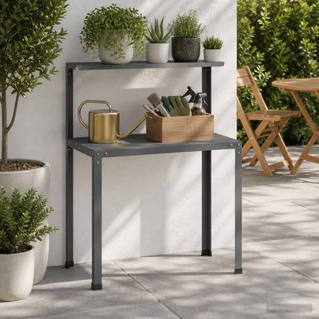 Vidaxl planttafel 80 x 50 x 104 cm gepoedercoat staal antraciet