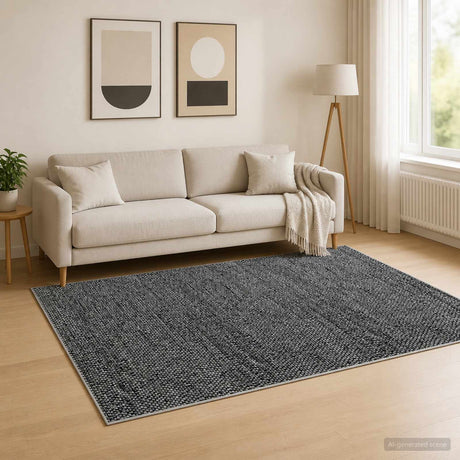 Vidaxl vloerkleed antraciet 160 x 230 cm 100% polyester 3 mm wasbaar