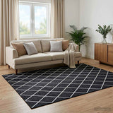 Vidaxl vloerkleed oriz zwart diamanten patroon 120 x 170 cm