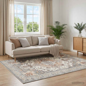 Vidaxl vloerkleed oriz bruin 200 x 280 cm 100% polyester