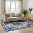Vidaxl vloerkleed oriz donkerblauw 160 x 230 cm 100% polyester