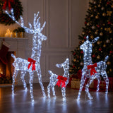 Vidaxl kerst led-rendierfamilie 700 led's koel wit 70 x 26 x 128 cm