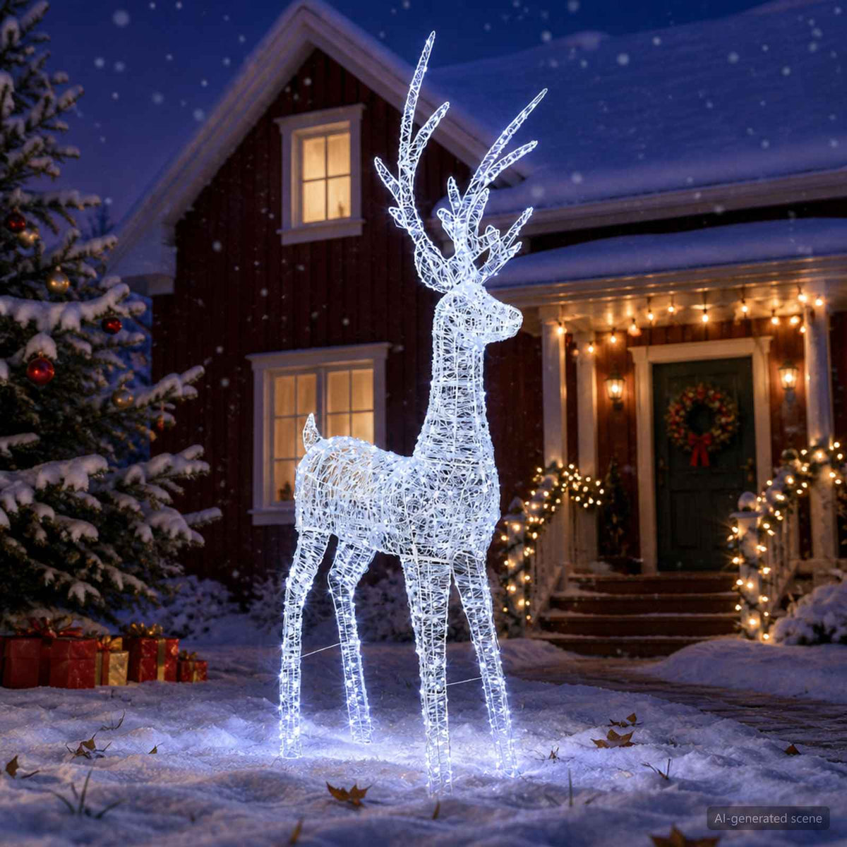 Vidaxl led-kerstverlichting rendier 1000 led's koel wit
