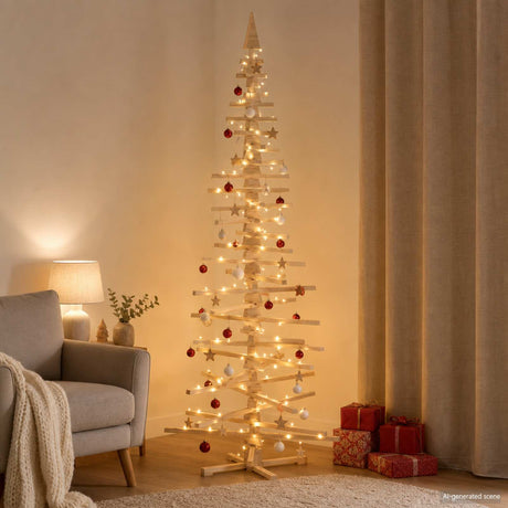 Vidaxl houten kerstboom kotka 240 cm massief grenenhout natuurlijk