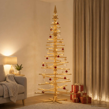 Vidaxl houten kerstboom kotka 240 cm massief grenenhout