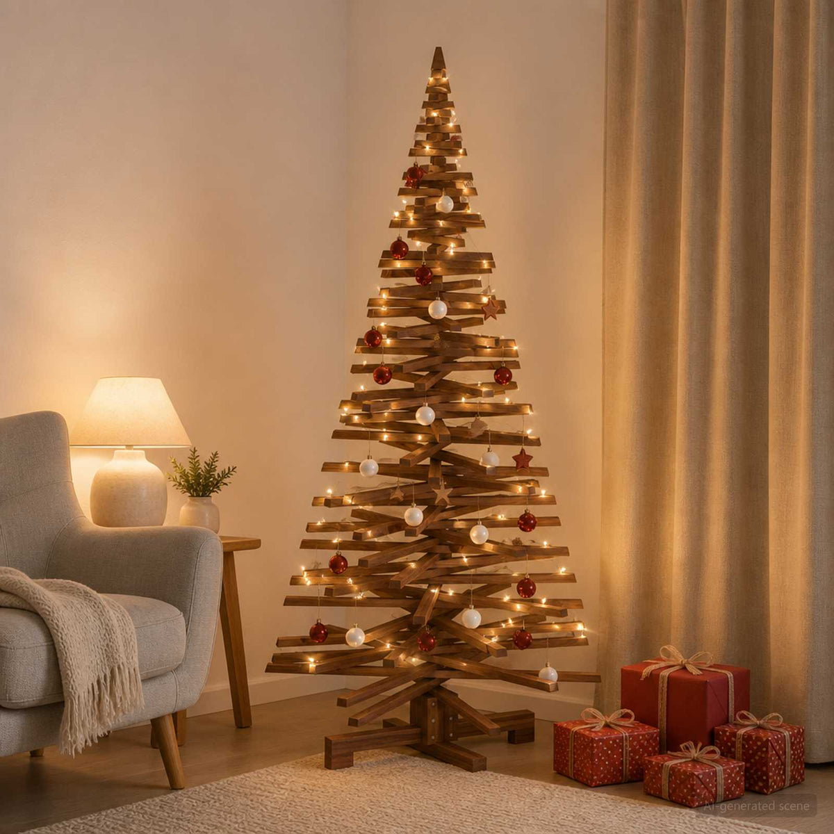 Vidaxl houten kerstboom kotka 180 cm massief grenenhout