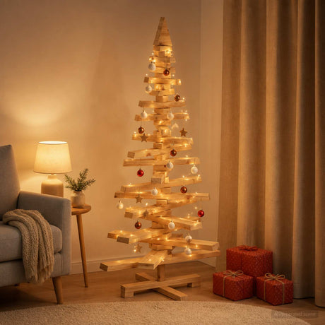 Vidaxl houten kerstboom kotka 120 cm massief grenenhout