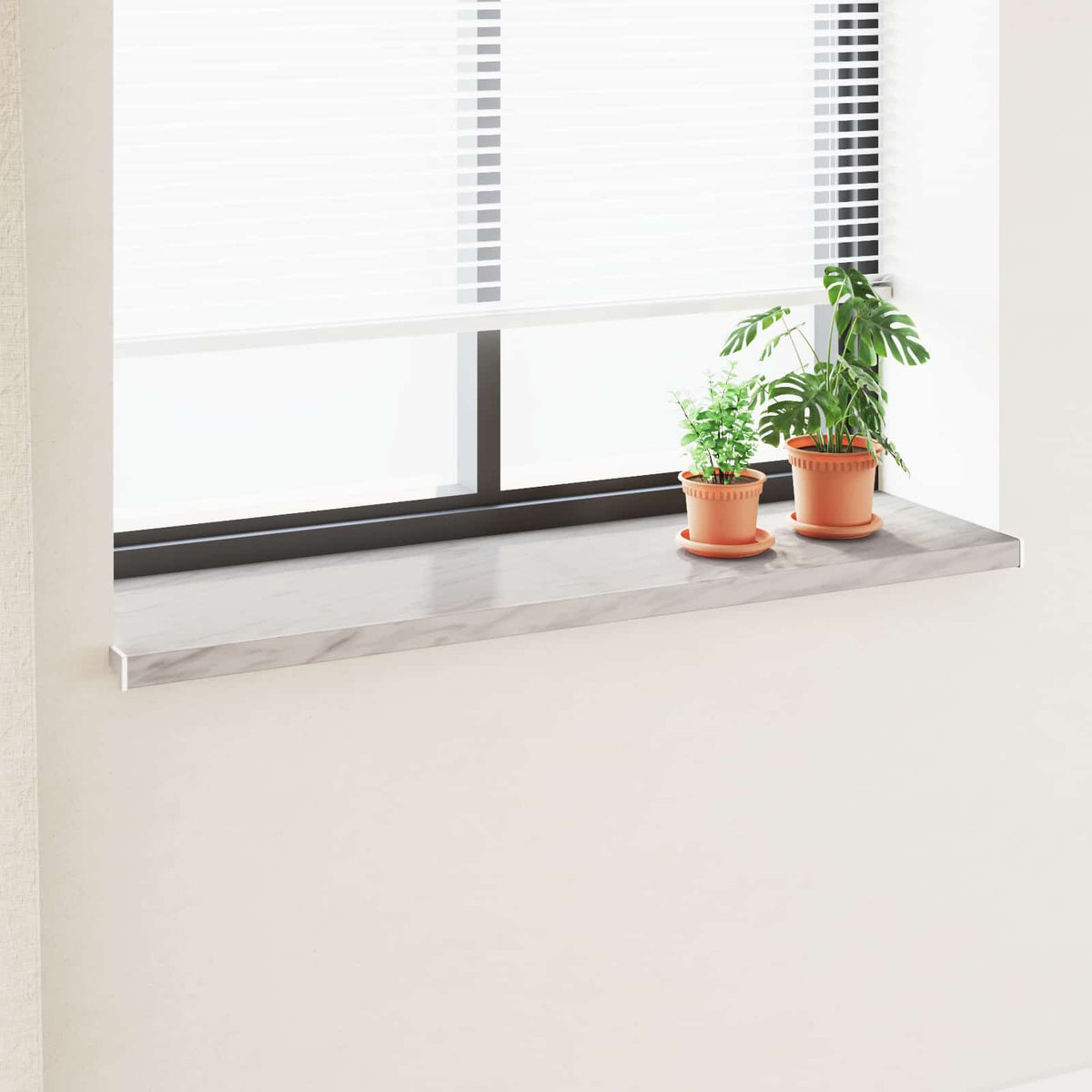 Vidaxl raamsokkel marmer text 160 x 45 x 4,5 cm pvc