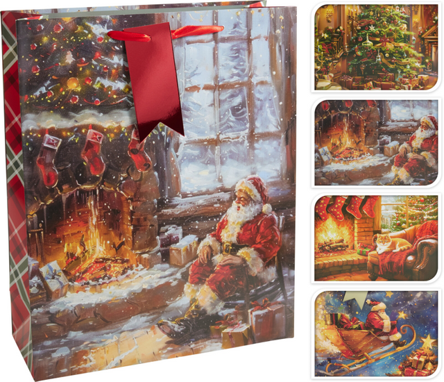 Geschenktas kerst medium 26x32cm - holiday