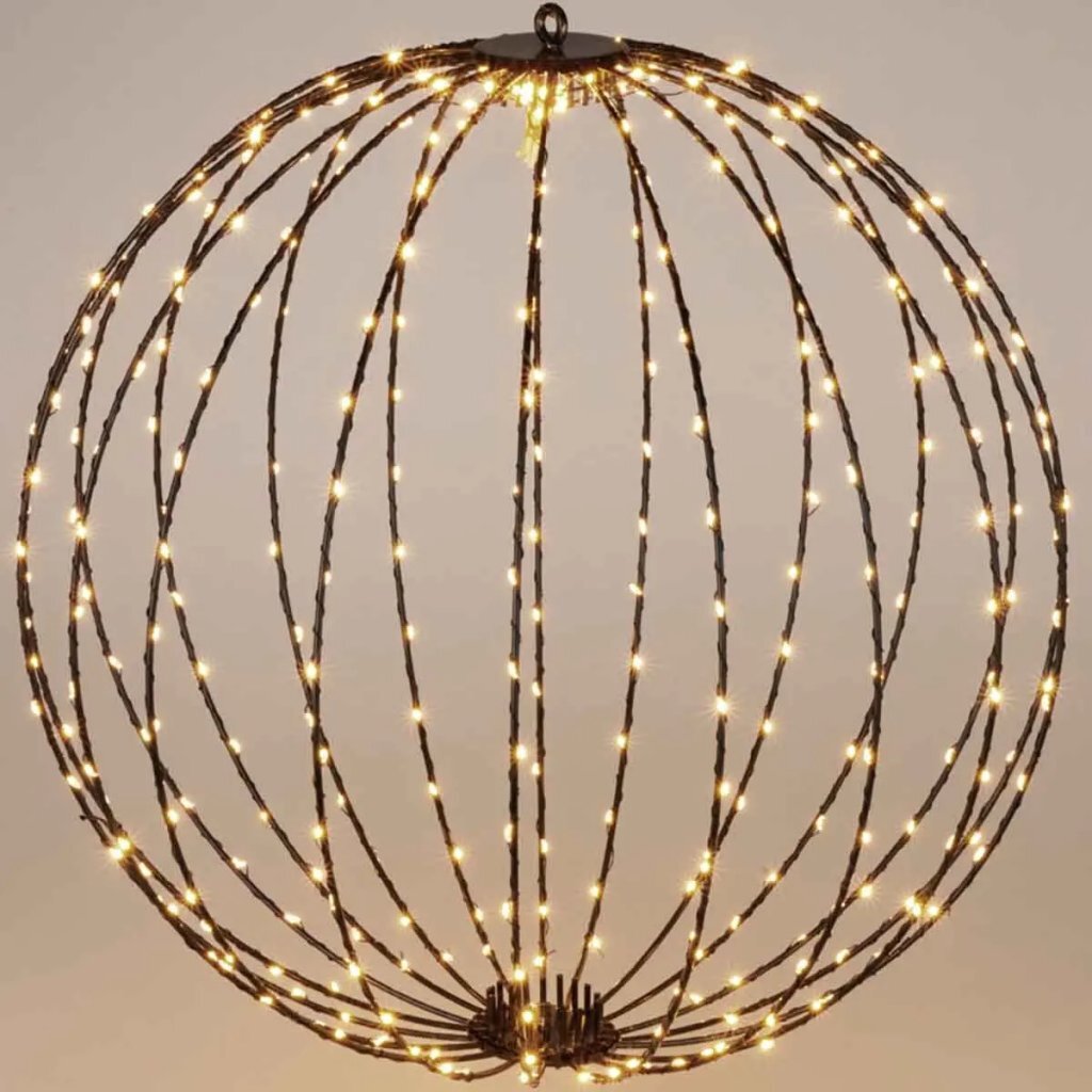 S.i.a. decoratie led bal 60 cm 400 led #039;s warm wit zwart