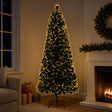 Vidaxl glasvezel kerstboom 180 cm 24 led's warmwit pvc groen