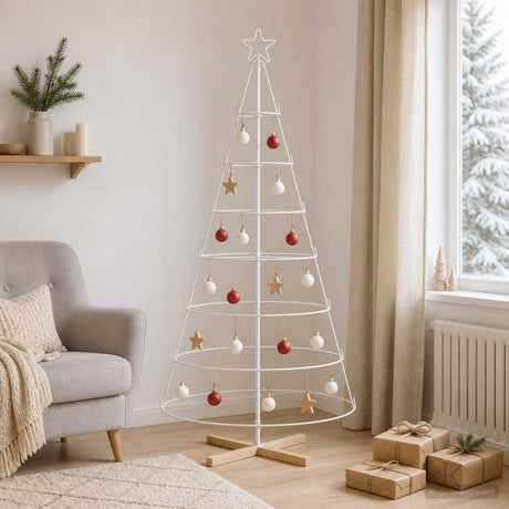 Vidaxl metalen kerstboom met standaard kuopio 180 cm staal wit