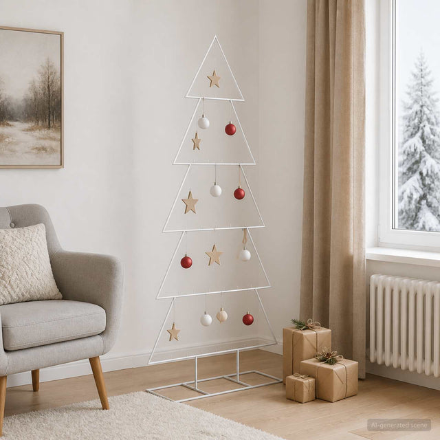 Vidaxl metalen kerstboom met standaard kuopio 150 cm staal wit