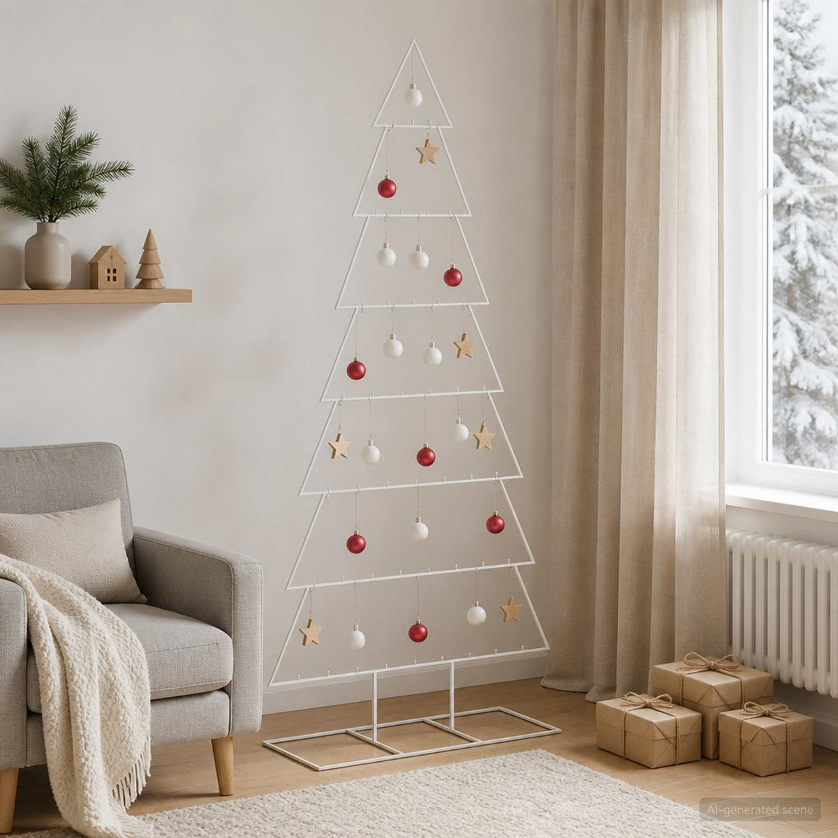 Vidaxl metalen kerstboom met standaard kuopio 210 cm staal wit