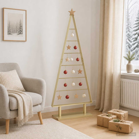 Vidaxl metalen kerstboom kuopio 125 cm staal goud