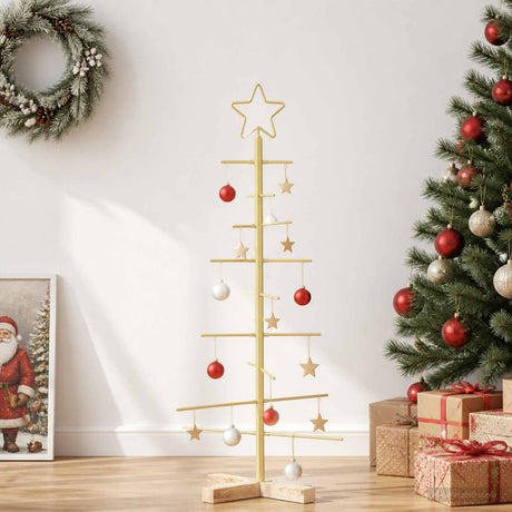 Vidaxl metalen kerstboom met standaard kuopio 90 cm staal goud
